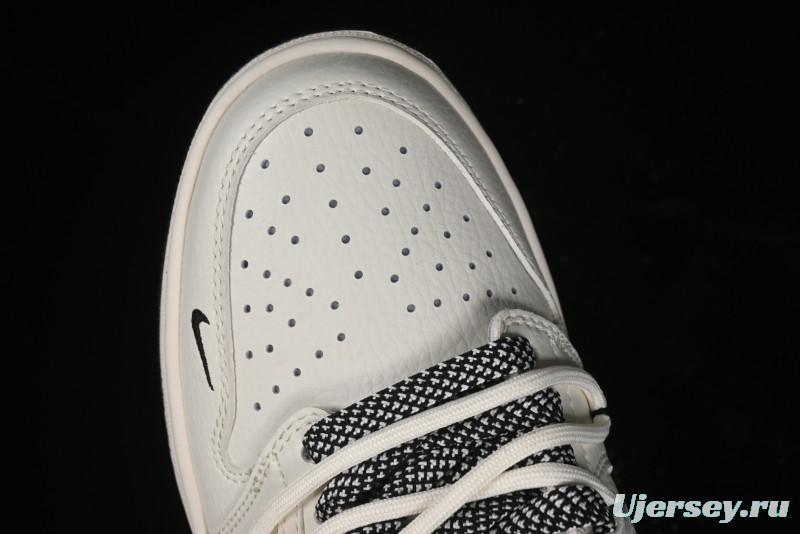 Nike Travis Scott x Fragment Design x Air Jordan 1 Low OG SP AJ1 Black Logo Drawstring Low-Top Casual Sneakers - SJ0086-135