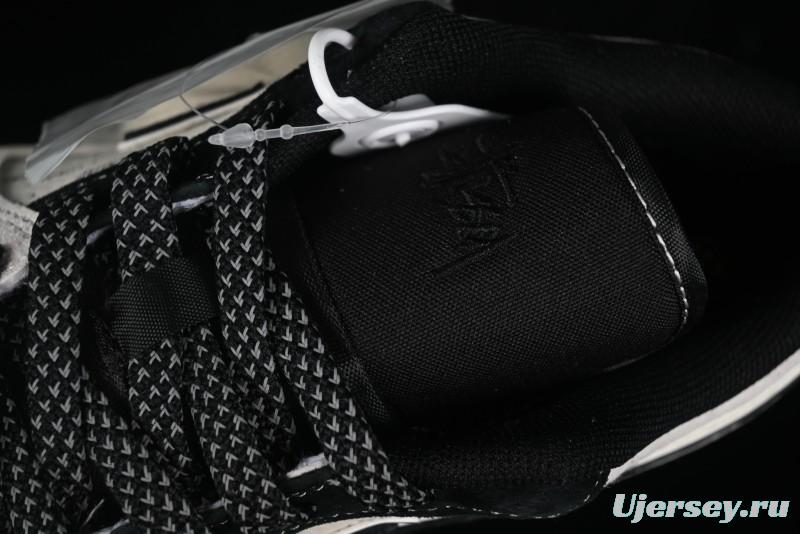 Nike Air Jordan 1 Low Stussy Collaboration - Silver Trim Black Swoosh Retro Basketball Shoes - SJ9950-026