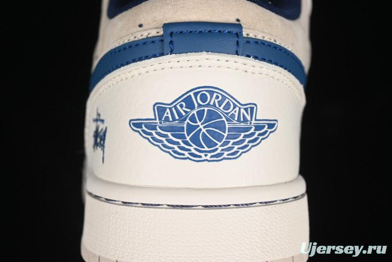 Nike Air Jordan 1 Low Stussy Collaboration - Light Beige Retro Basketball Shoes - SJ9950-027