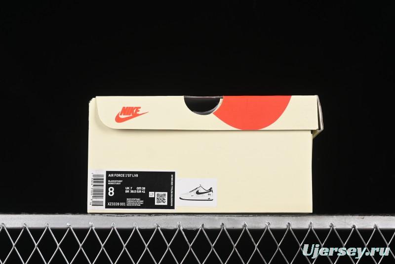 Nike Air Force 1 '07 Low Stussy Collaboration - White Black Low-Top Casual Sneakers - XZ3328-001