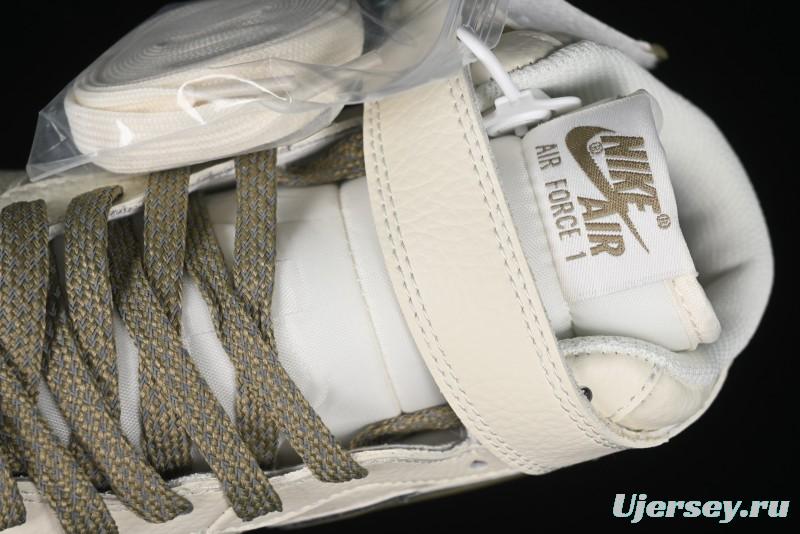 Nike Air Force 1 '07 Mid Military Green Dual-Color Sole Starlight Retro Sneakers - XL0236-231