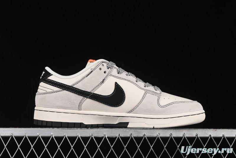 Nike SB Dunk Low Stussy Collaboration Patchwork Grey White Black Swoosh Anniversary Custom Low-Top Casual Skate Shoes - MM1089-022