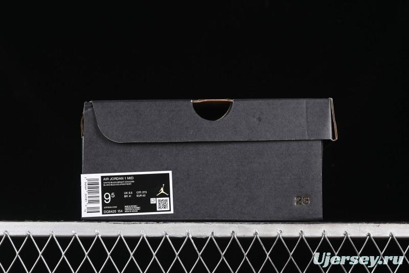 Nike Air Jordan 1 Mid AJ1 Lakers Colorway Black White Purple Mid-Top Casual Sneakers - DQ8426-154