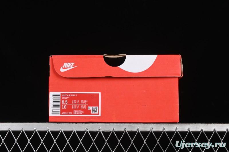 Nike Air Max 1 Retro Running Shoes with Half-Sole Air Cushion - AA0512-001