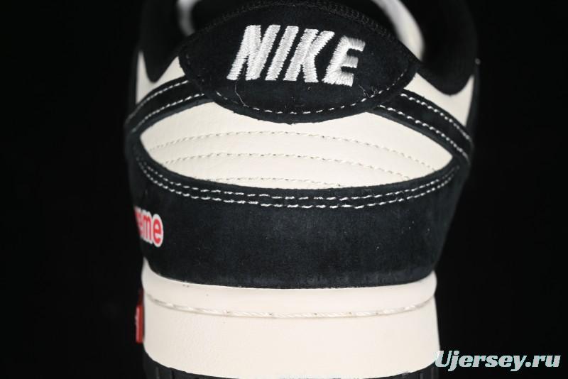 Nike SB Dunk Low SUP Collaboration - Black White Black Swoosh Anniversary Custom Low-Top Casual Skate Shoes - MM1089-020