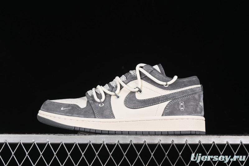 Nike Air Jordan 1 Low Retro Basketball Shoes with Custom Bear Collaboration - SJ9950-018