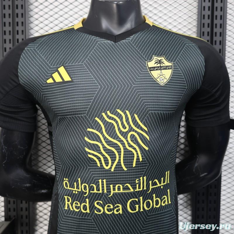 Player Version 25/26 Al-Ahli Saudi FC Black with Geometric Pattern Jersey