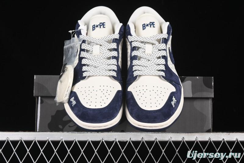 Nike Air Jordan 1 Low BAPE Collaboration Retro Basketball Shoes - WG8850-015