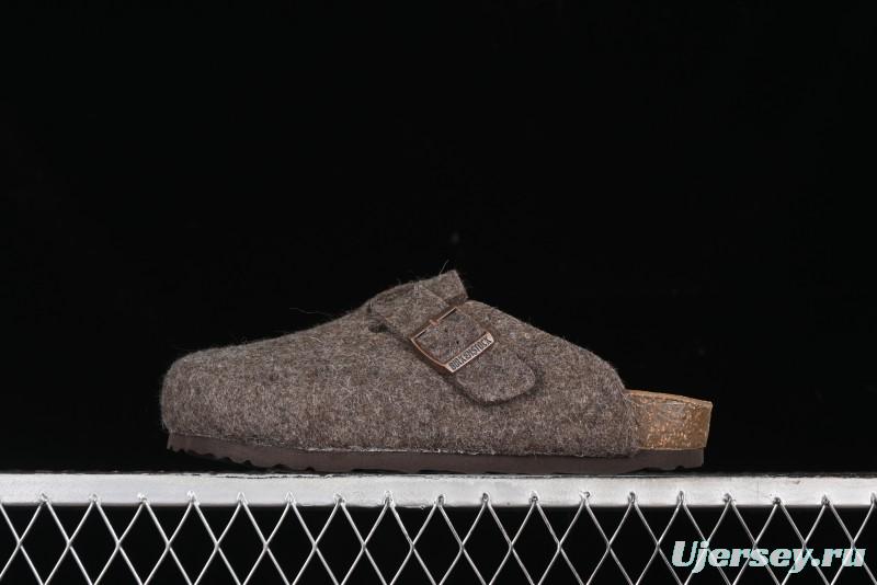 Birkenstock Half-Fur Slide Sandals with Wool Lining - G.D4