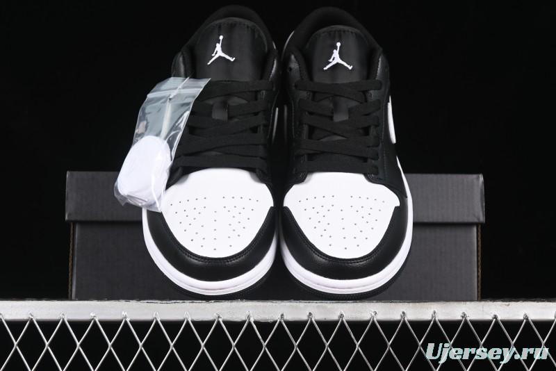 Nike Air Jordan 1 Low Retro Basketball Shoes in Black and White - 553558-043