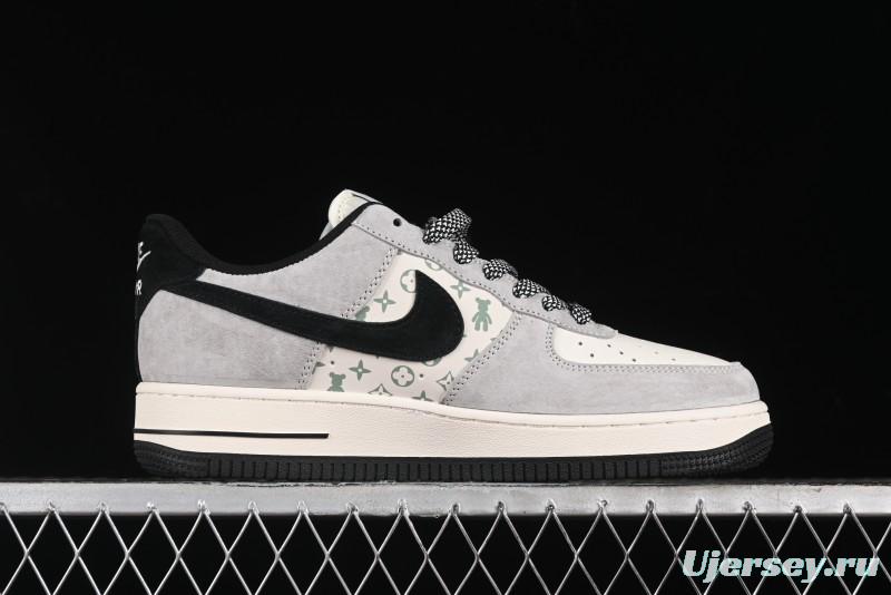 Nike Air Force 1 '07 Low Violent Bear Collaboration - Grey Black Print Low-Top Casual Sneakers - SJ9188-002
