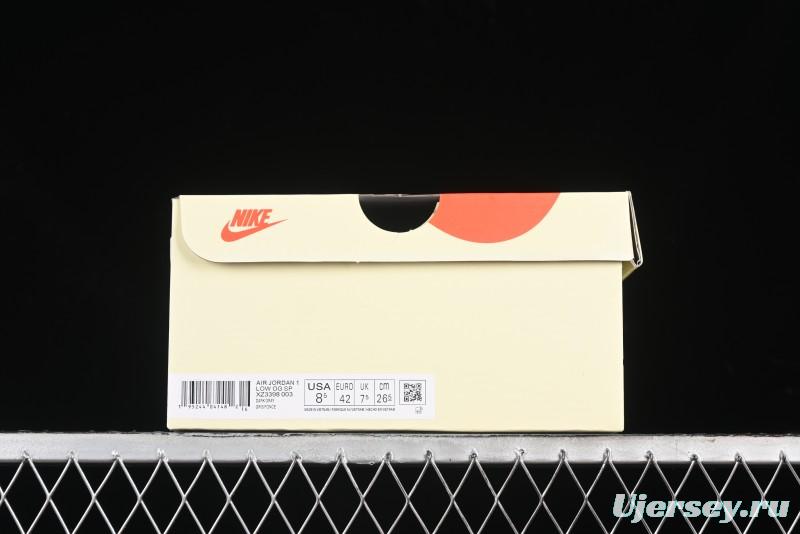 Nike Travis Scott x Fragment Design x Air Jordan 1 Low OG SP AJ1 Retro Sneakers - XZ3398-003