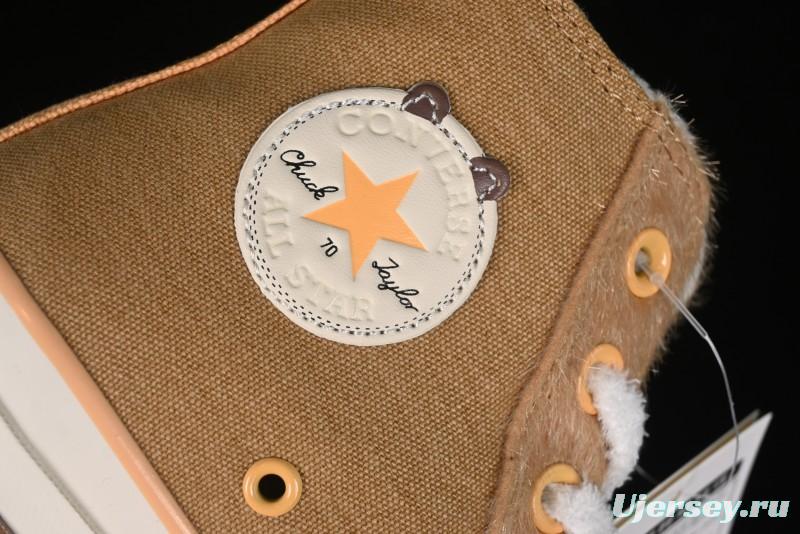 Converse Zoo Happy Pets Series High-Top Plush Lined Casual Sneakers for Autumn Winter - A12766C