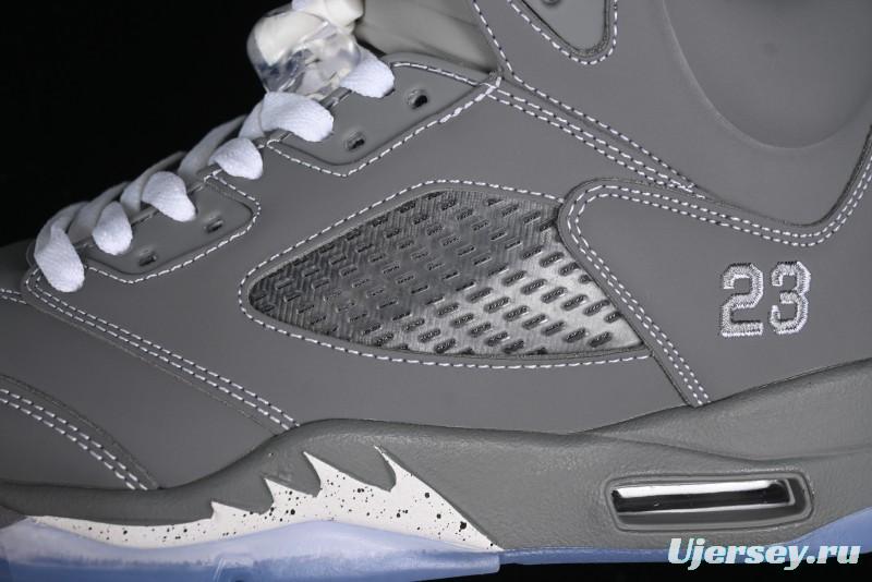 Nike Air Jordan 5 Retro Basketball Shoes with Grey Wolf Colorway - 136027-005