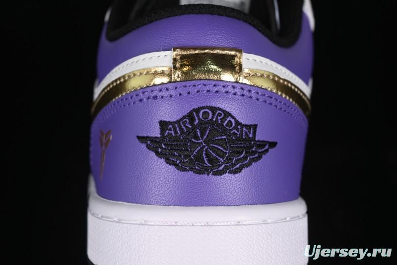 Nike Air Jordan 1 Low AJ1 Retro Basketball Shoes Lakers Purple Gold Kobe Tribute - DC2024-028