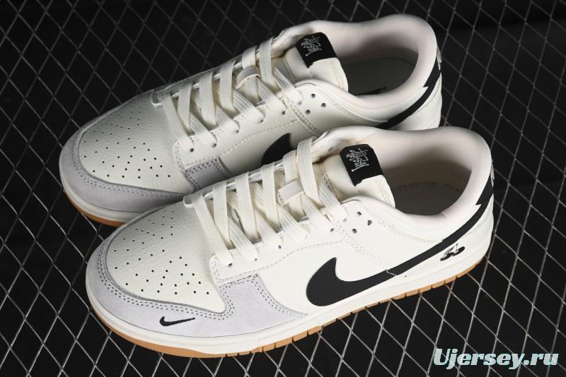 Nike SB Dunk Low Black 8 Collaboration - Beige Grey Black Gum Anniversary Custom Low-Top Casual Skate Shoes - CH6336-227