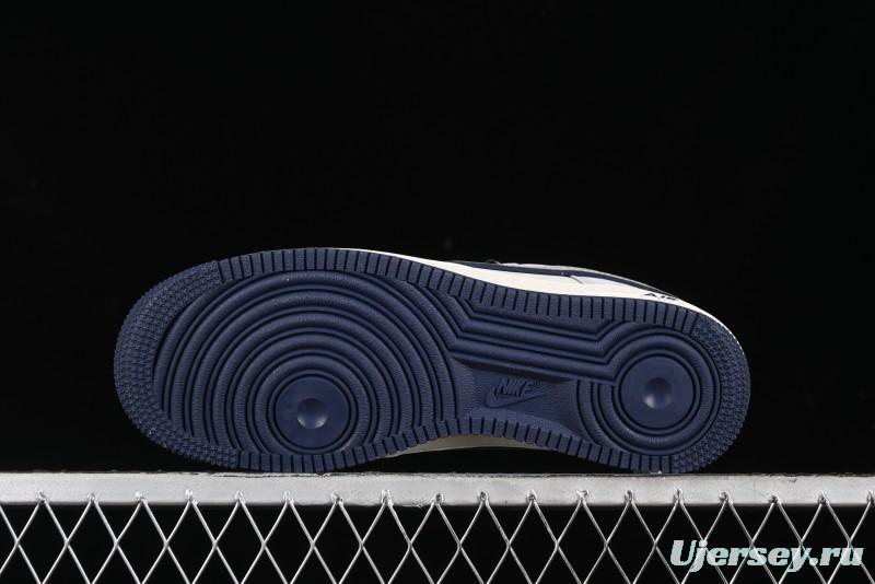 Nike Air Force 1 '07 Low Stussy Collaboration - Grey Pigskin Blue Sole Low-Top Casual Sneakers - XZ3318-028