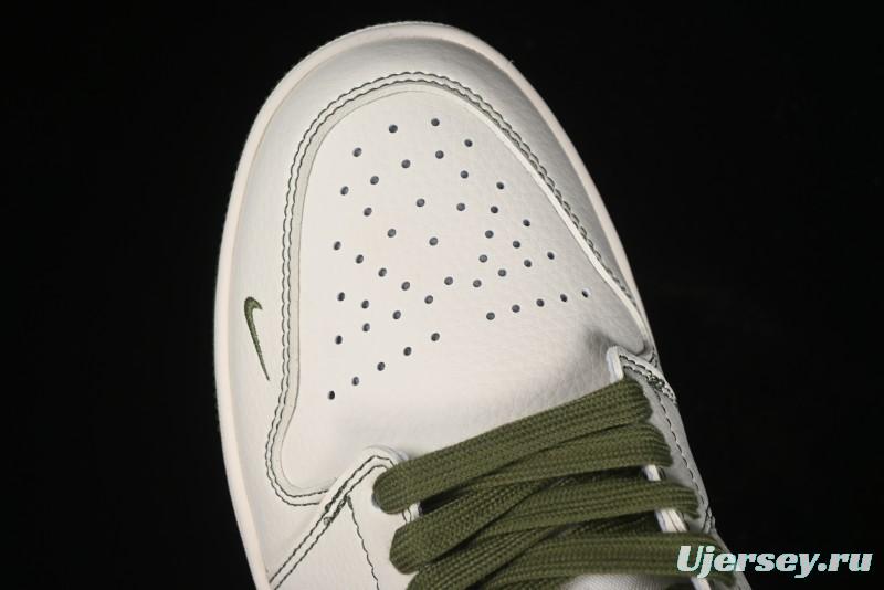 Nike Air Jordan 1 Low OFF-WHITE Collaboration - Retro Basketball Shoes with Beige Green Stitching - CF3688-021