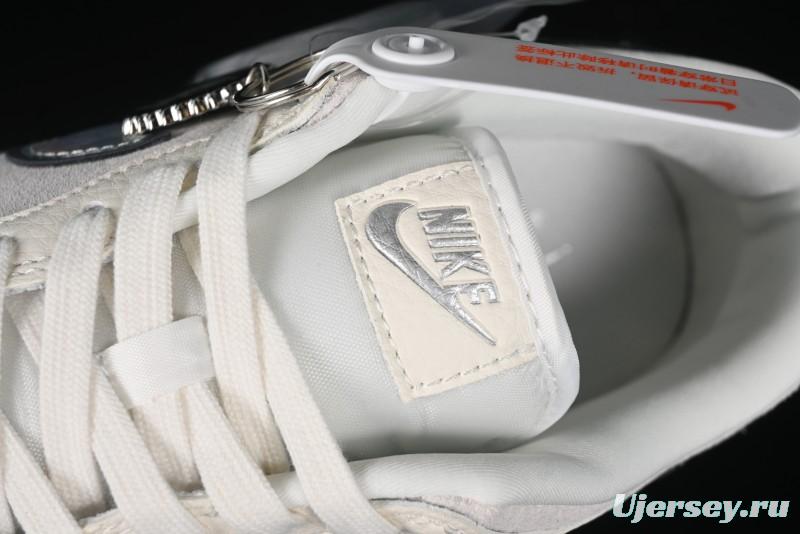 Nike SB Dunk Low Supreme x Stussy Triple Collaboration - Beige Silver Swoosh Anniversary Custom Low-Top Casual Skate Shoes - KK1333-005