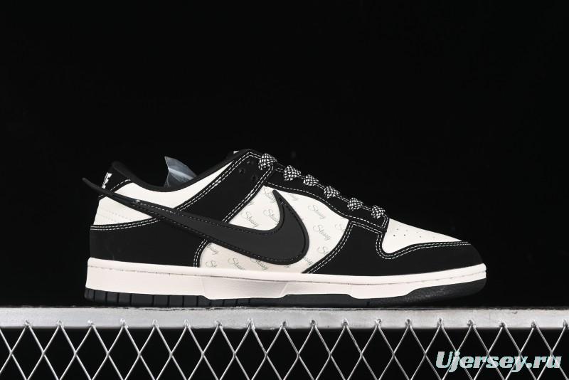 Nike SB Dunk Low x AMBUSH x Stussy Collaboration - Black Stitch Anniversary Custom Low-Top Casual Sneakers - XX2025-358