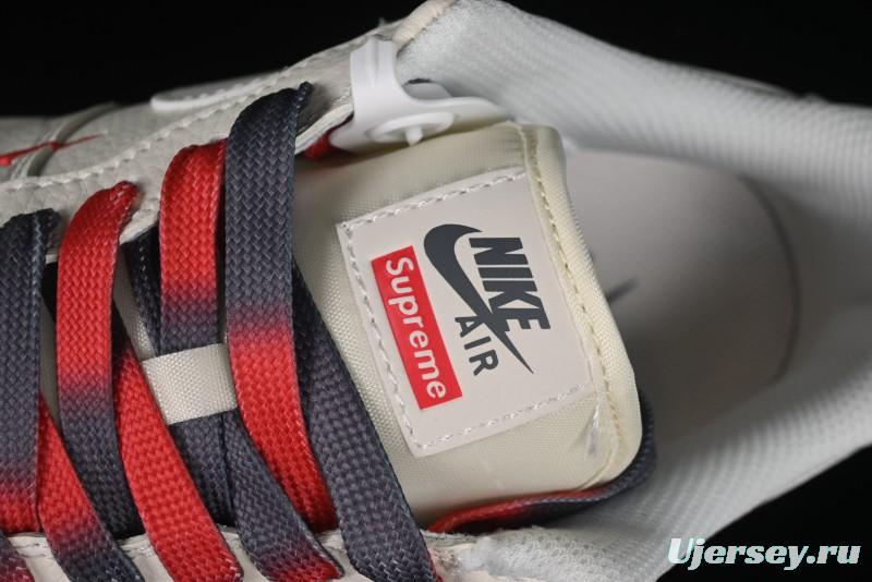 Nike Air Force 1 '07 Low Supreme Collaboration - Beige Red Blue Colorblock Casual Sneakers - XZ6188-228