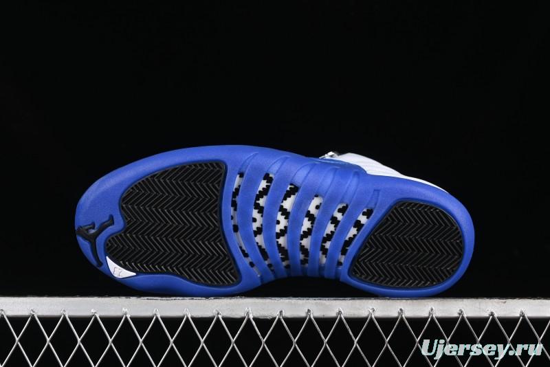 Nike Air Jordan 12 Retro Basketball Shoes in White and Blue - CT8013-140