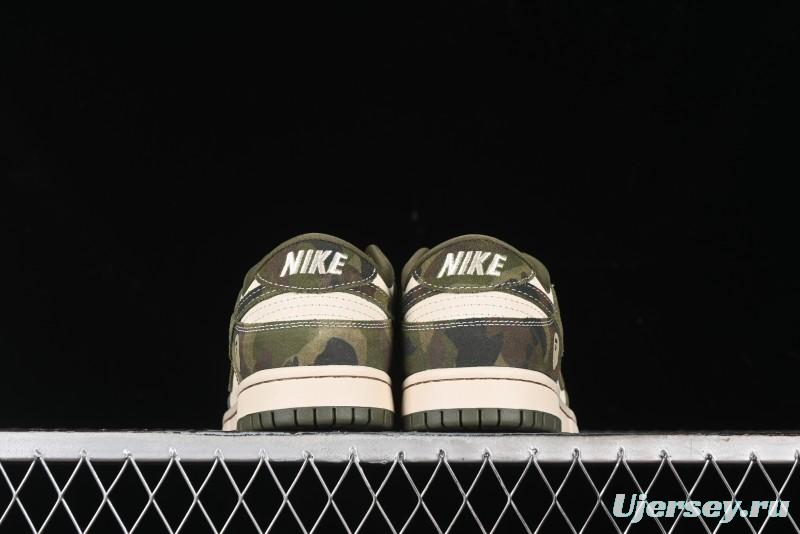 Nike SB Dunk Low Bape Collaboration - Jungle Camouflage Anniversary Custom Low-Top Casual Skate Shoes - CH6336-230