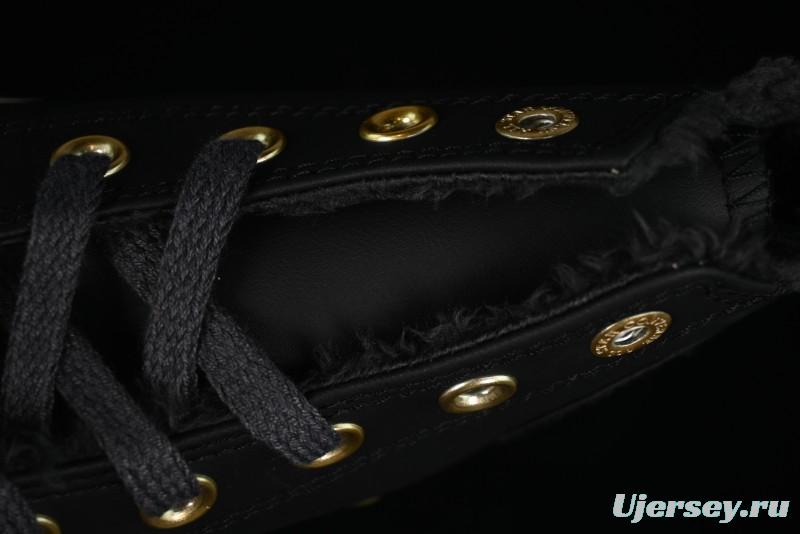 Converse Chuck 1970s Winter Waterproof Leather High-Top Sneakers with Gold Eyelets and Fleece Lining - A12444C