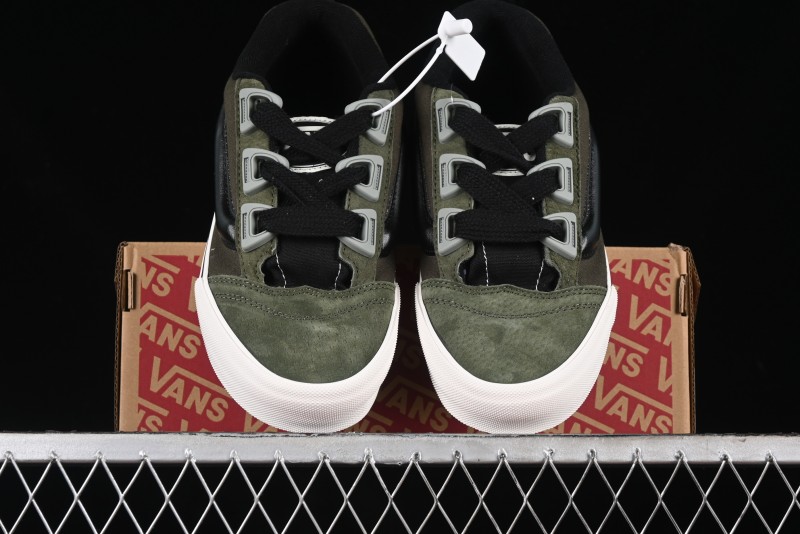 Vans Knu Skool DR White Black Green Chunky Sneakers - VN000CZU50K