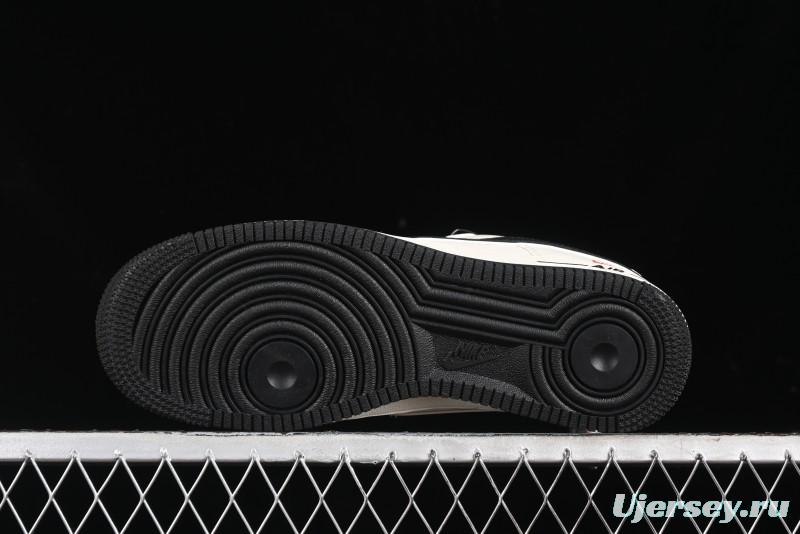 Nike Air Force 1 '07 Low Supreme Collaboration - Beige Black Starry Sneakers - XZ6188-013