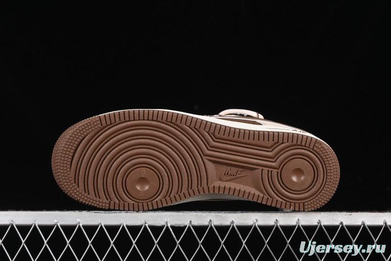 Nike Air Force 1 '07 Low Gucci Collaboration - Brown Coffee Drawstring Low-Top Casual Sneakers - SJ1198-400