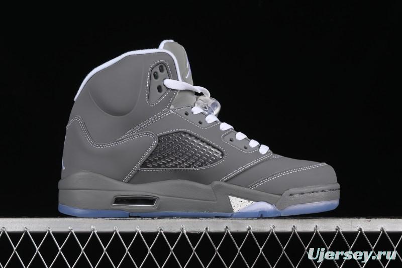 Nike Air Jordan 5 Retro Basketball Shoes with Grey Wolf Colorway - 136027-005