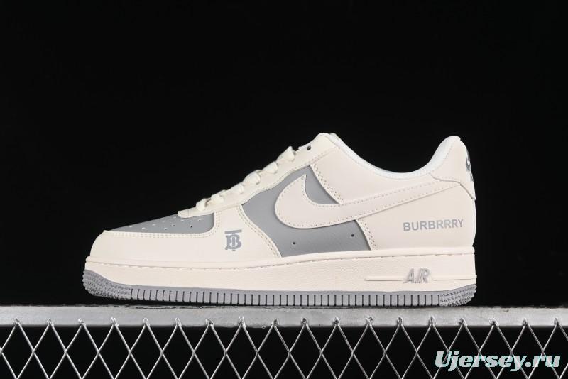 Nike Air Force 1 '07 Low Burberry Collaboration - Beige Grey Low-Top Casual Sneakers - BB8588-225