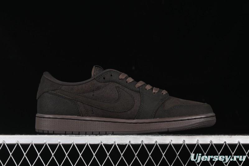 Nike Travis Scott x Air Jordan 1 Low OG AJ1 Collaboration Reverse Swoosh Sneakers - DM7866-202