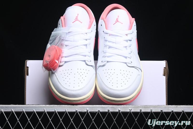 Nike Air Jordan 1 Low AJ1 White Pink Low-Top Casual Sneakers - DC0774-109