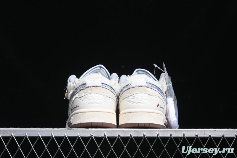 Nike Air Jordan 1 Low AJ1 Panda Prank Qixi Themed Retro Basketball Shoes with Special Graffiti Design - FZ5046-041