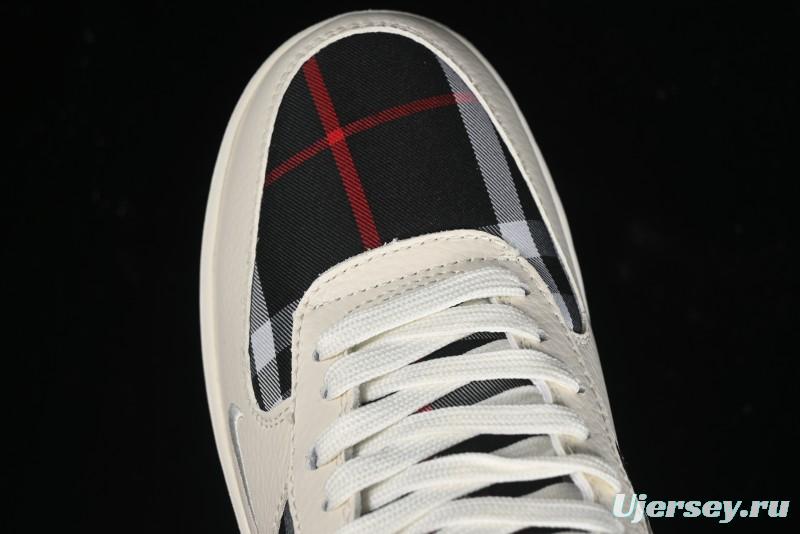 Nike Air Force 1 '07 Low Burberry Collaboration - White Black Check Low-Top Casual Sneakers - DF0180-005