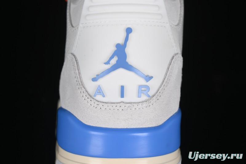 Nike Air Jordan 3 Retro "Lucky Shorts" Basketball Shoes with University Blue and White Colorway - CT8532-101