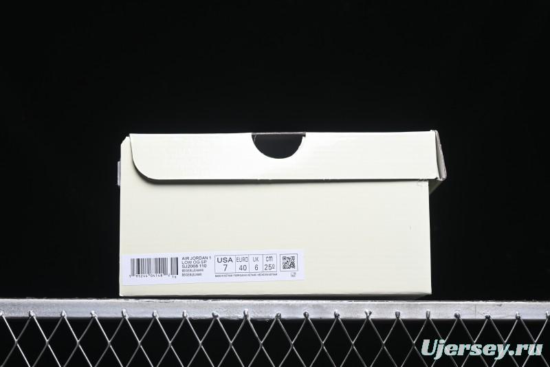 Nike Travis Scott x Fragment Design x Air Jordan 1 Low OG SP AJ1 Retro Sneakers - SJ2068-110