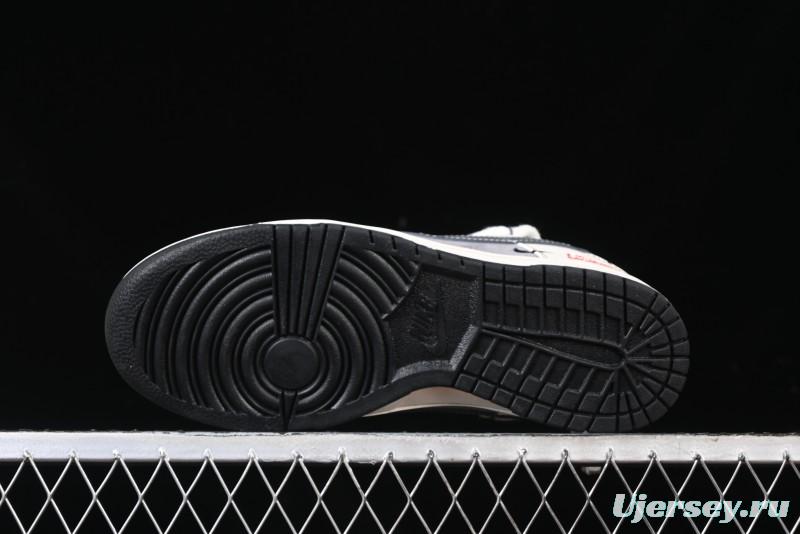 Nike SB Dunk Low Supreme Collaboration - Strap Light Gray Hook Anniversary High-End Custom Low-Top Casual Skate Shoes - YX5066-210