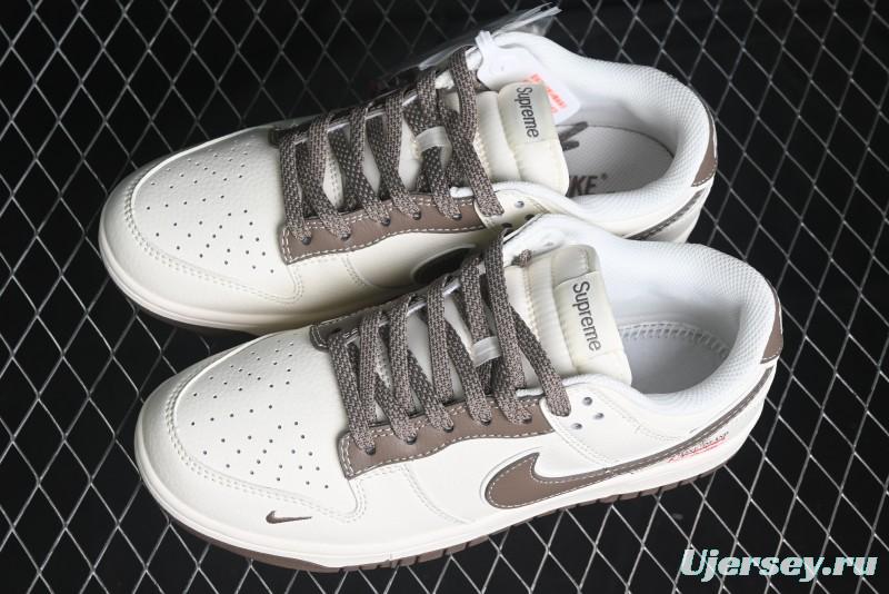 Nike SB Dunk Low Stone Island Supreme Collaboration - Beige Brown Sole Anniversary High-End Custom Low-Top Casual Sneakers - BB9866-008