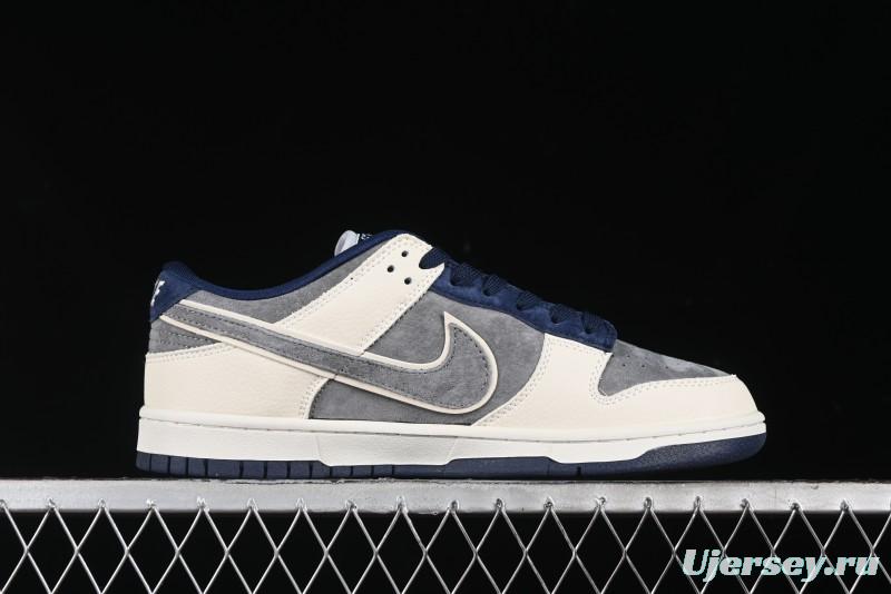 Nike SB Dunk Low Collaboration with Violent Bear - Patchwork Grey Swoosh Anniversary Custom Edition Low-Top Casual Skate Shoes - KK1333-013