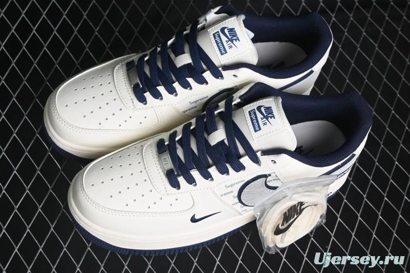 Nike Air Force 1 '07 Low Supreme Collaboration - Light Blue Shadow Swoosh Casual Sneakers - XZ6188-989