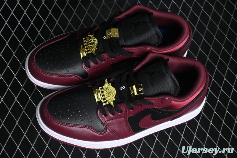 Nike Air Jordan 1 Low AJ1 Black Wine Red Metallic Wings DB6491-600