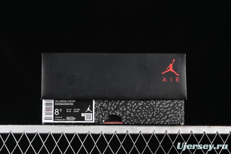 Nike Air Jordan 3 Retro Basketball Shoes in Midnight Black - CT8532-001