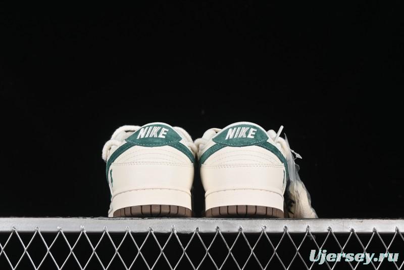 Nike SB Dunk Low Violent Bear Series - Strap Beige Green Check Anniversary High-End Custom Low-Top Casual Sneakers - SJ2068-292