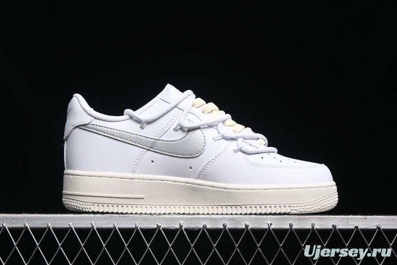 Nike Air Force 1 '07 Low Silver Hook Off-White Style Casual Sneakers - ZH0316-049