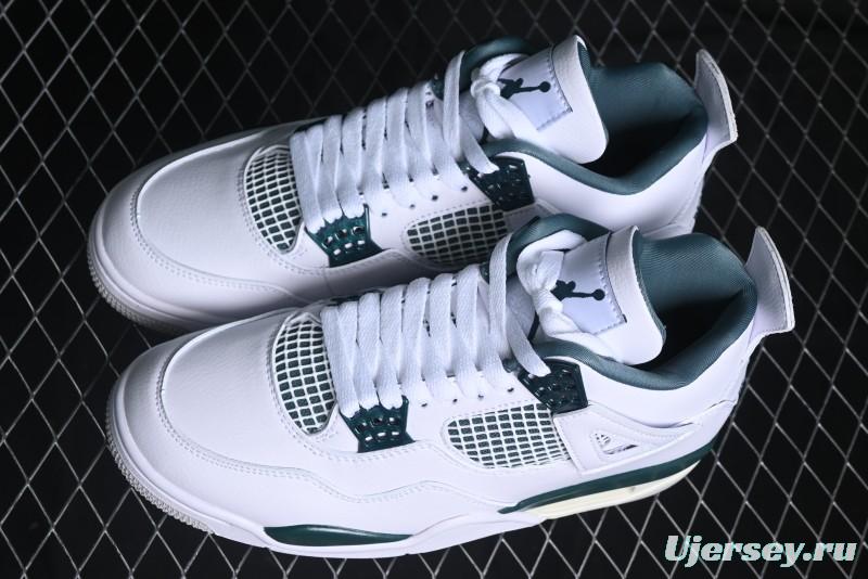 Nike Air Jordan 4 Retro Sneakers in White, Oxidized Green and Neutral Grey - AQ8138-103