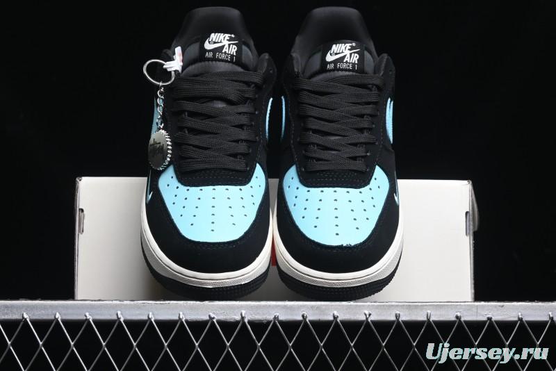 Nike Air Force 1 '07 Low Stussy Collaboration - Black Tiffany Low-Top Casual Sneakers - KK1988-030