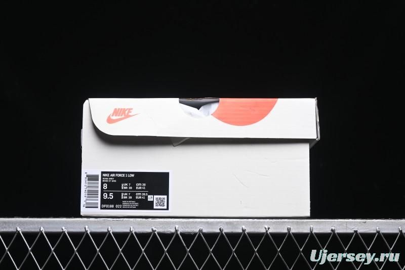 Nike Air Force 1 '07 Low Ghostface Collaboration - Light Grey Pigskin Low-Top Casual Sneakers - DF0188-022